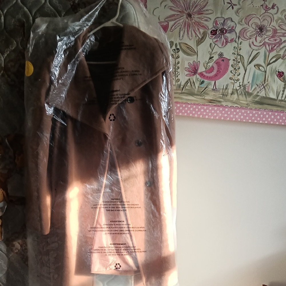 NWT Michael Kors Wool blend, belted, single-breasted, wrap trench coat. medium. - Picture 12 of 12